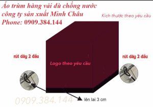 Áo che hàng chống nước mưa in logo vải dù