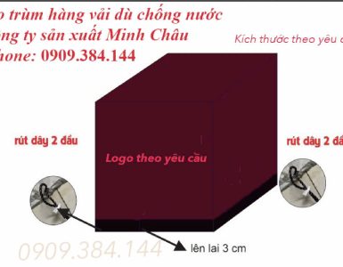 Áo che hàng chống nước mưa in logo vải dù