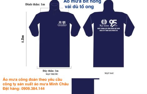 Sản xuất áo mưa bít hông công đoàn