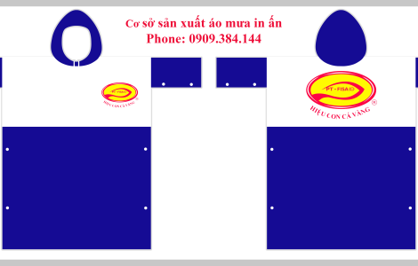 Áo mưa vải dù in logo công ty nước mắn
